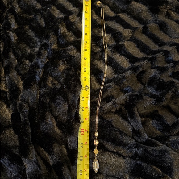 Pink Beaded & Gold Fringed Necklace 26L & Loft Rhinestone 38? in Necklace Gold - Picture 8 of 8